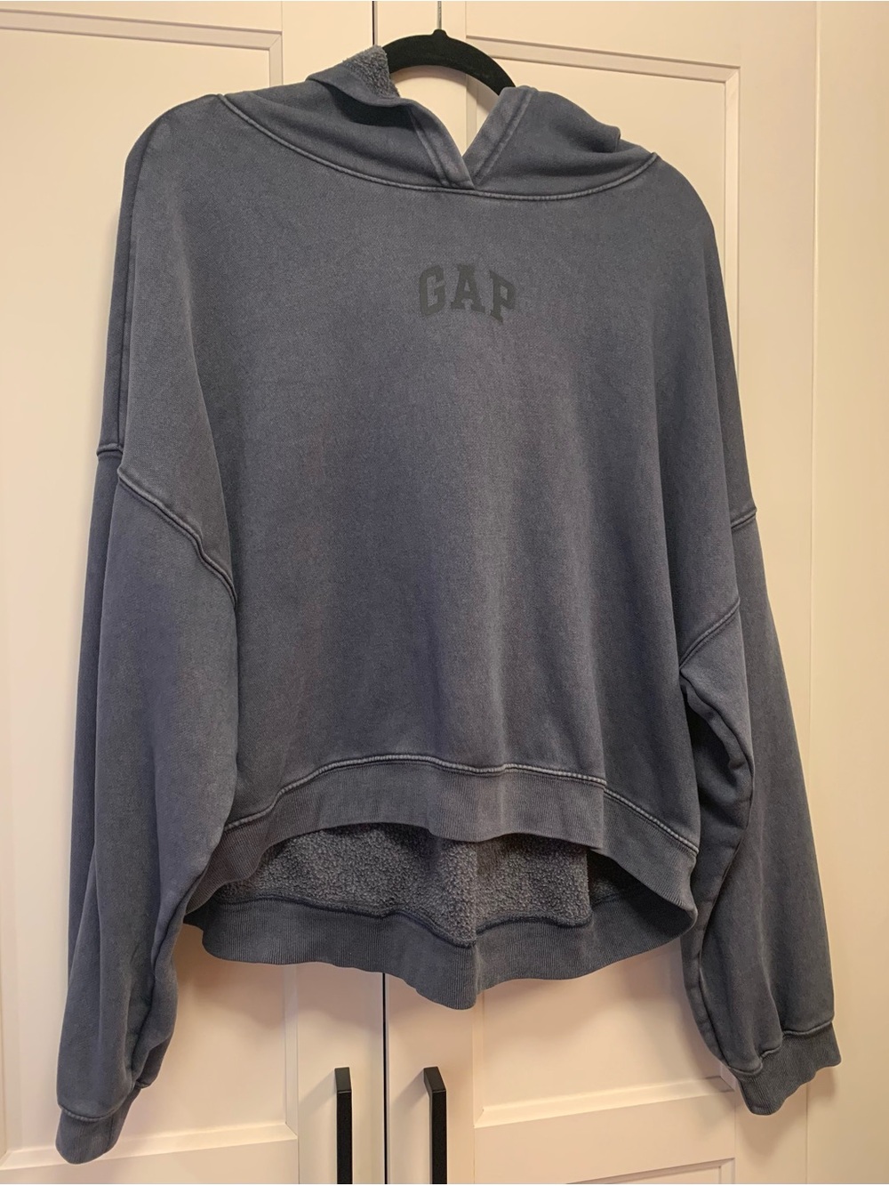 GAP Women's Washed Slate Blue Crewneck Hoodie size L